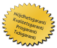 Kvalitetspolicy: kvalitetsgaranti, nöjhetsgaranti, tidsgaranti, prisgaranti